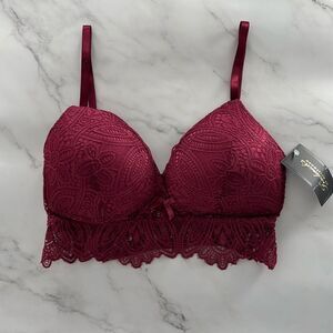 Fredericks of Hollywood Haley Floral Lace Padded Longline Bralette